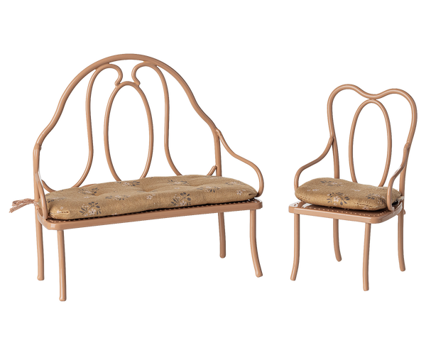 Banco de metal MINI - rosa empolvado