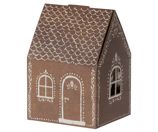 Ratoncito Santa en casa de jengibre