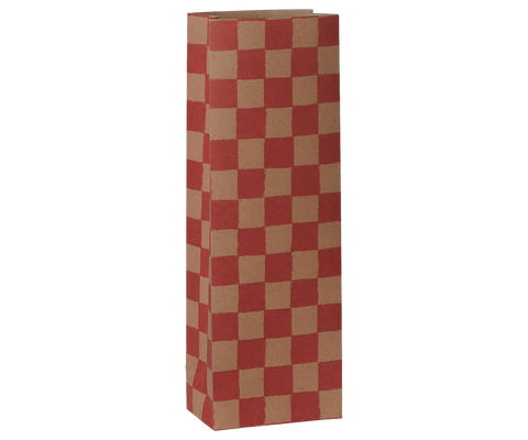 Bolsa papel cuadros empolvado/rojo - mini