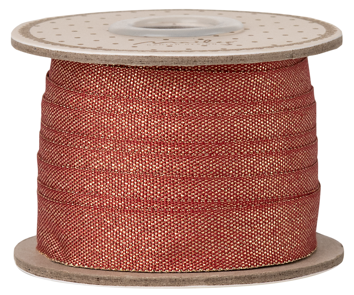 Cinta de regalo 13mm ancho x  10 metros  - red/gold