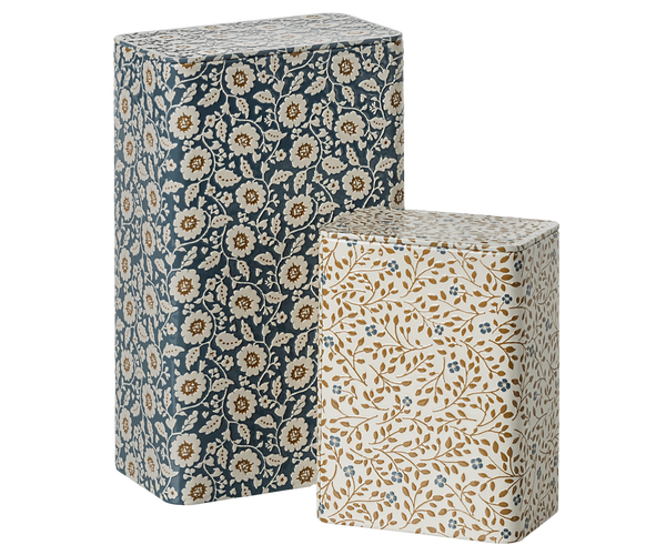 Cajas de metal flores - set de dos