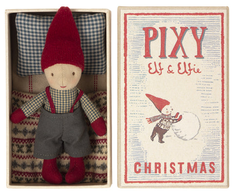 Duende navideño Elf en caja de cerillas -