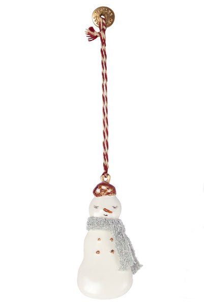 Adorno navideño de metal - muñeco de nieve