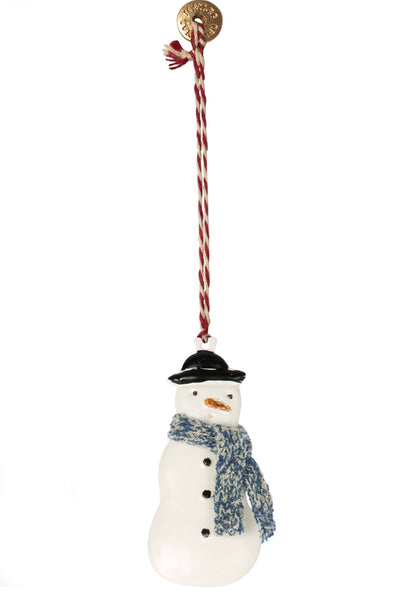 Adorno navideño de metal - muñeco de nieve