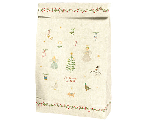 Bolsas de papel bordados navideños