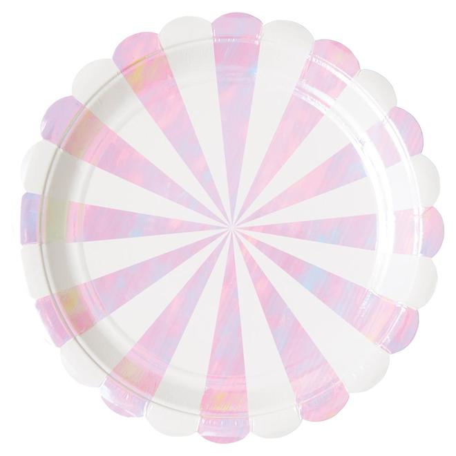 Mix&Match rayas rosa iridiscente - platos L - Miss Coppelia