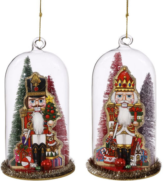 Adorno navideño - Cascanueces en cúpula de cristal