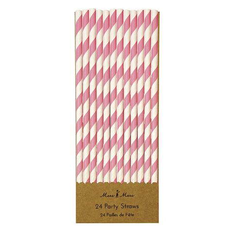 Pajitas de papel rosa y blanco - Miss Coppelia