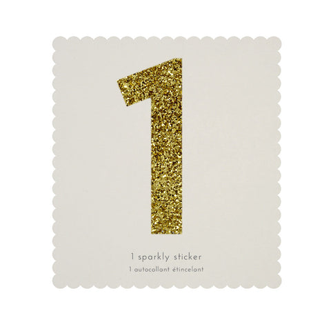 Sticker glitter oro número 1 - Miss Coppelia