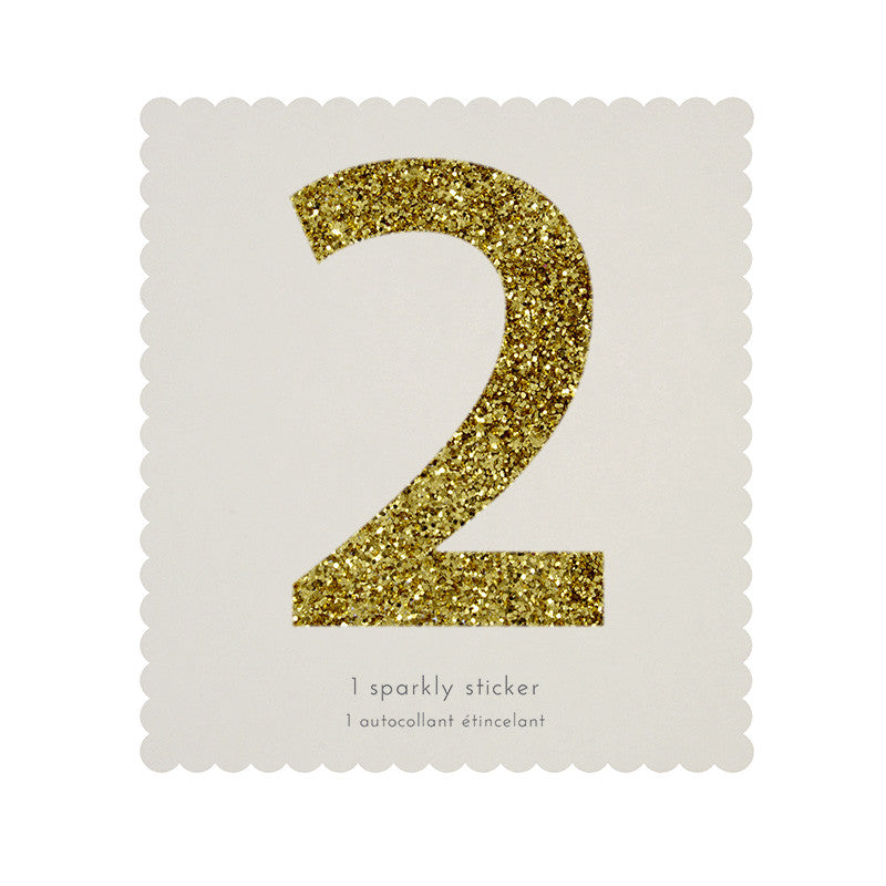 Sticker glitter oro número 2 - Miss Coppelia