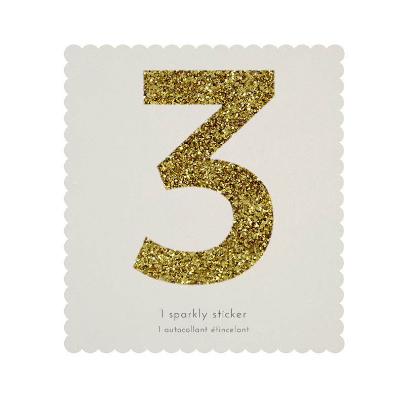 Sticker glitter oro número 3 - Miss Coppelia
