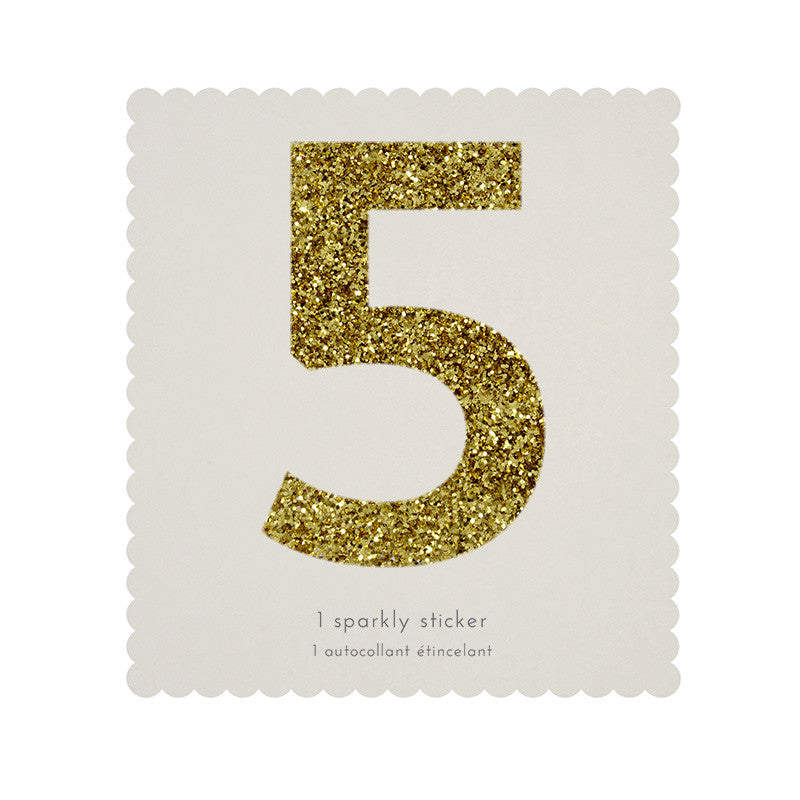Sticker glitter oro número 5 - Miss Coppelia