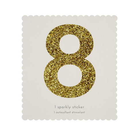 Sticker glitter oro número 8 - Miss Coppelia