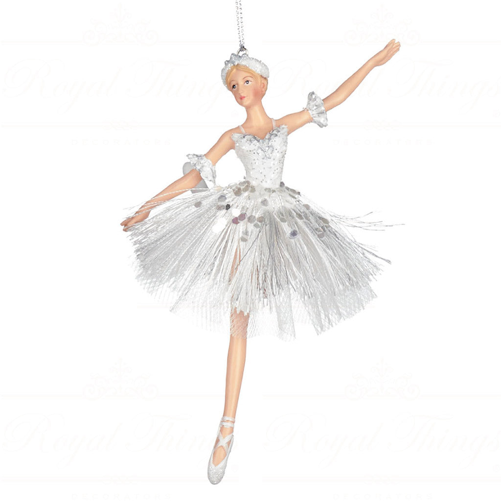Adorno navideño - Bailarina con falda de flecos