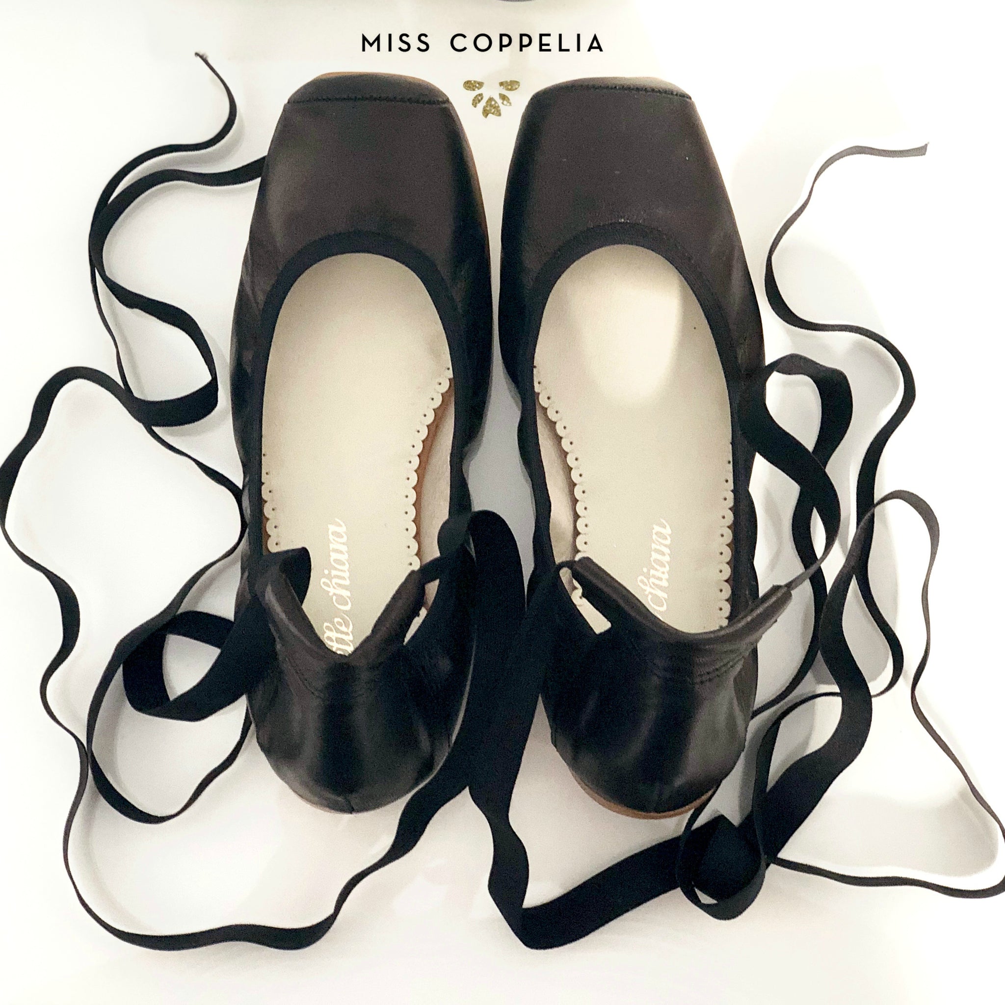 Bailarinas Audrey puntas - napa negra - Miss Coppelia