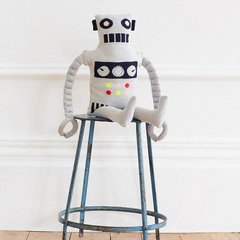 Robot Ziggy - cojín de punto tejido - Miss Coppelia