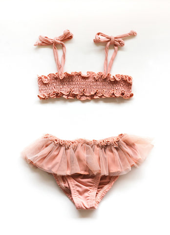 Bikini lycra y tul - rosa maquillaje - Miss Coppelia