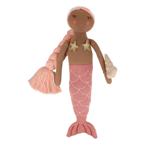 Sirena - peluche de punto tejido rosa