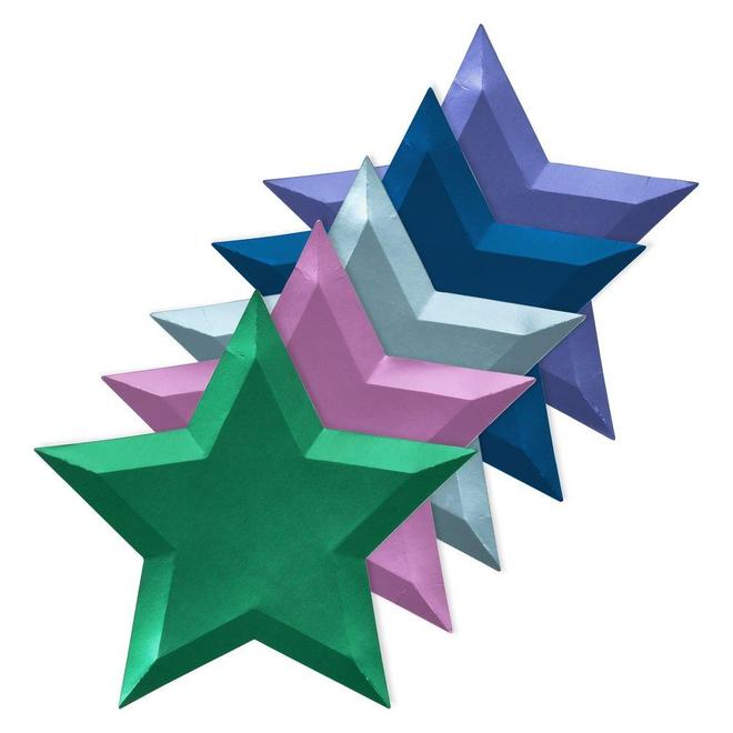 Platos estrella metalizados multicolor - Miss Coppelia